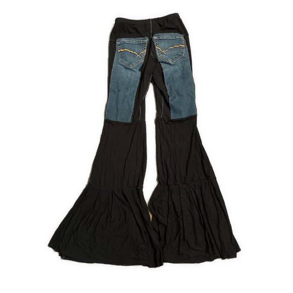 styles ever after vintage original designs denim Jeans Flare Peace Sign Low Rise - Picture 2 of 5